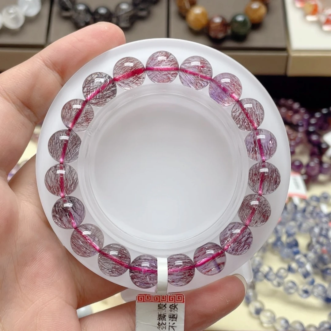 未镶嵌手链水晶紫红超10