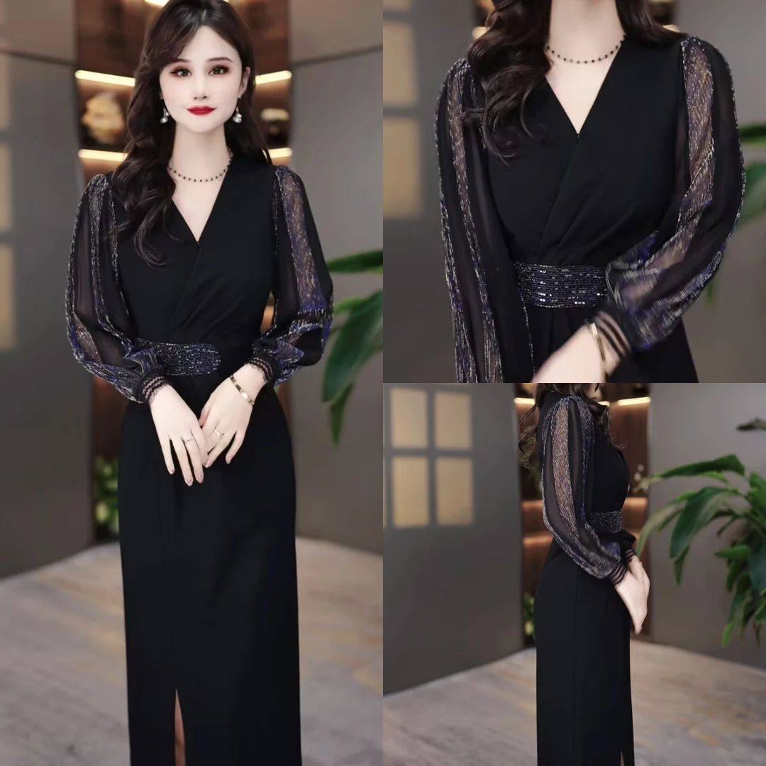 春季连衣裙2025春季新款显瘦修身气韩版质遮肚裙子MY24Y371-1