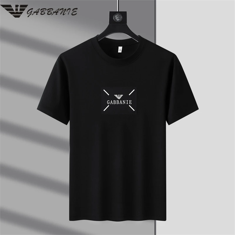 专柜正品夏季短袖T恤男士圆领丝光棉时尚休闲百搭宽松中青年半袖