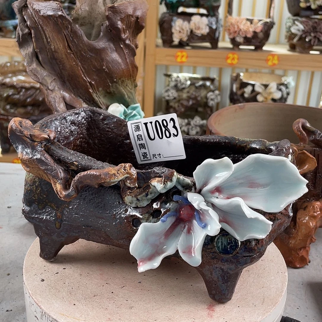 紫砂花盆083景德镇花盆特价