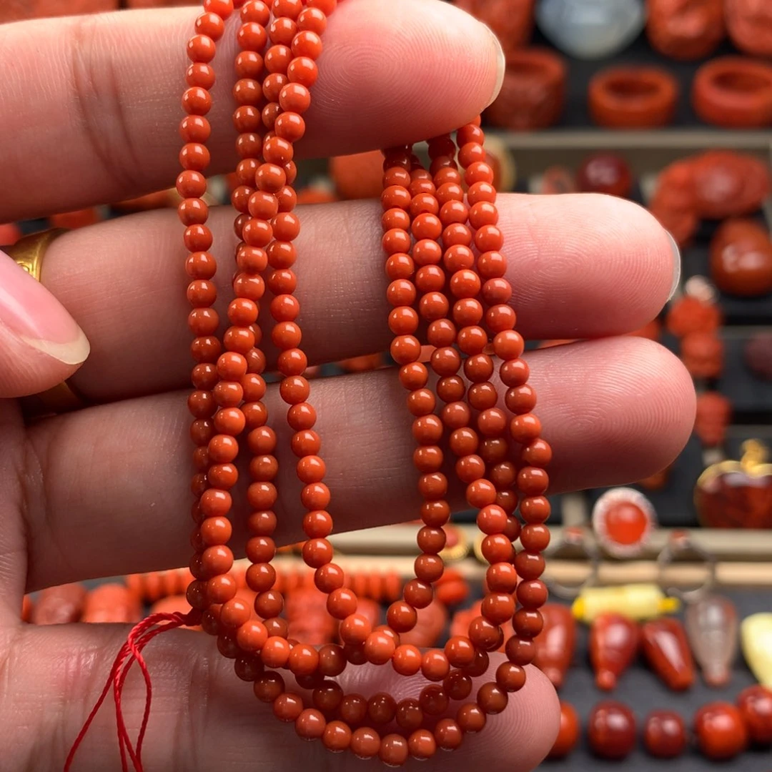 南红玛瑙小米珠3+未镶嵌