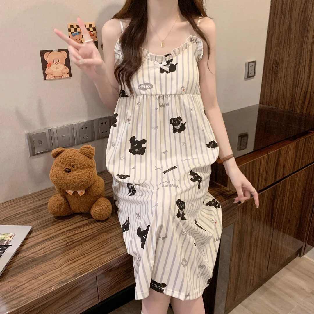 睡裙女款夏季新款爆款带胸垫性感吊带卡通可爱大码宽松家居服夏天