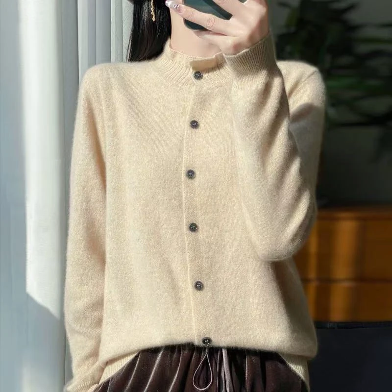 涵玖玥【100羊毛】花边高级感柔软气质上衣Z新07-128