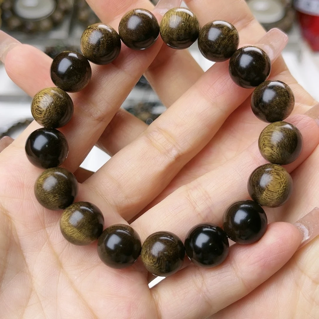 手串沉香盐****师越南帝王白棋玉化古董窖藏樱子瘤疤虎皮纹