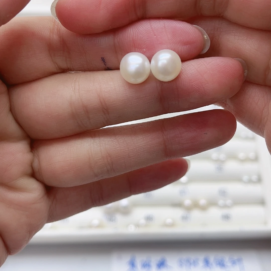 淡水珍珠耳饰银S925镶嵌@**?