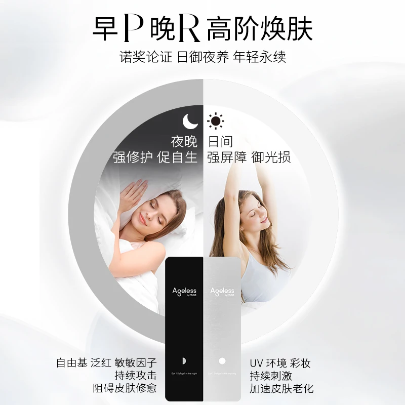 Ageless美肤丸pqq线粒体麦角硫因抗皱口服