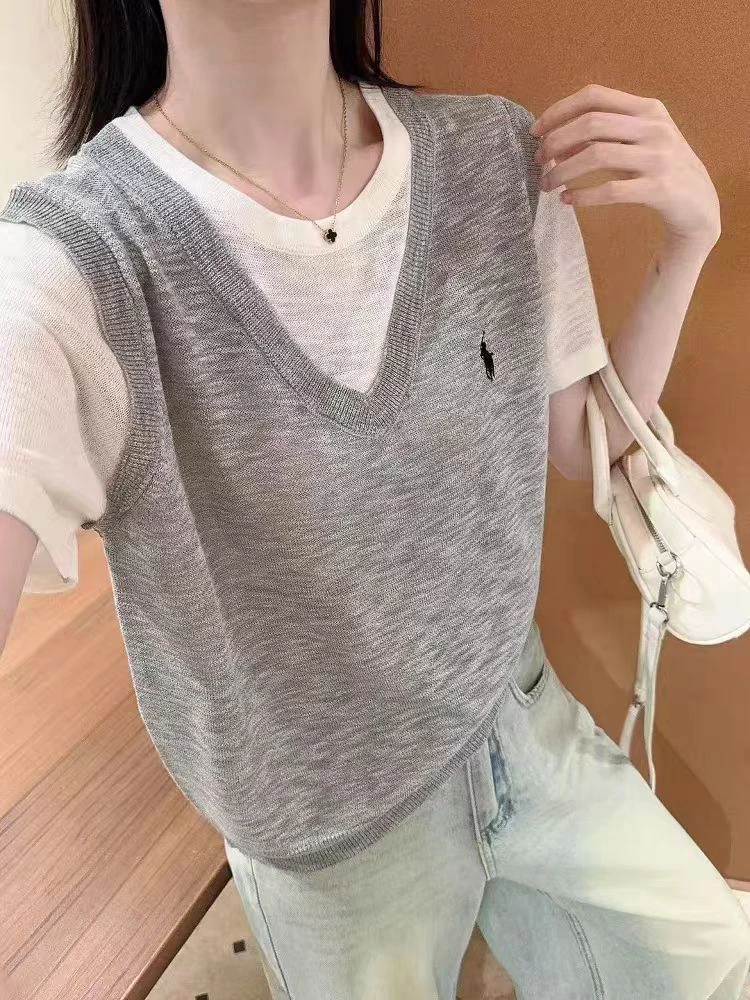 8058大码女装学院风减龄撞色条纹冰丝针织宽松显瘦百搭上衣
