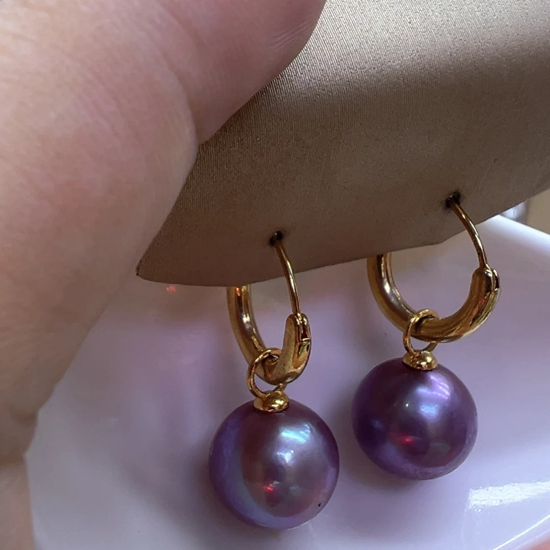 银S925镶嵌淡水珍珠耳饰