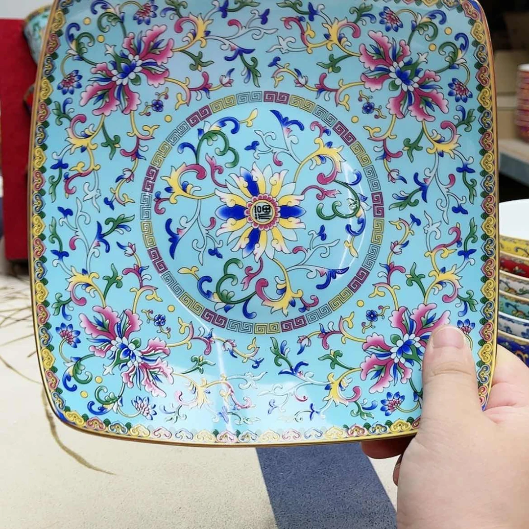 【闪购商品】珐琅8英寸2平湖水蓝。。。。