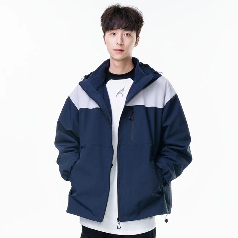 1828三合一冲锋衣加棉连帽户外防风登山情侣休闲