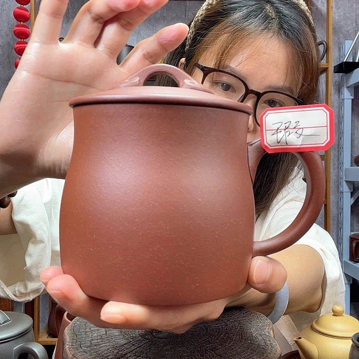茶杯紫砂原矿红皮龙如意