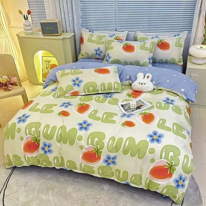拾光梦品牌夏季新款软磨毛四件套四季宿舍学生小i清新亲肤柔软