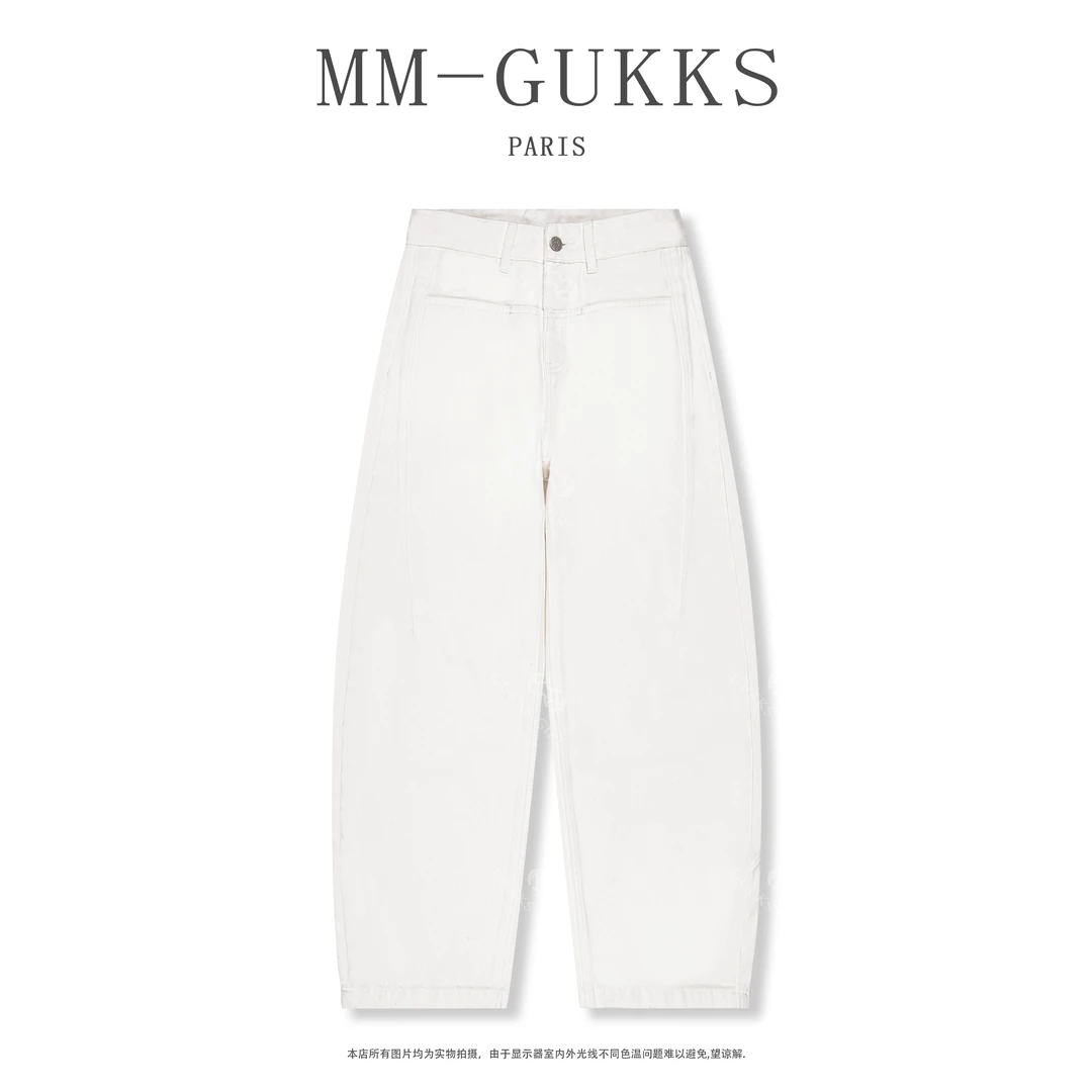 明明GUKKS『 海港晴空』新款早春设计师高腰百搭显瘦牛仔裤