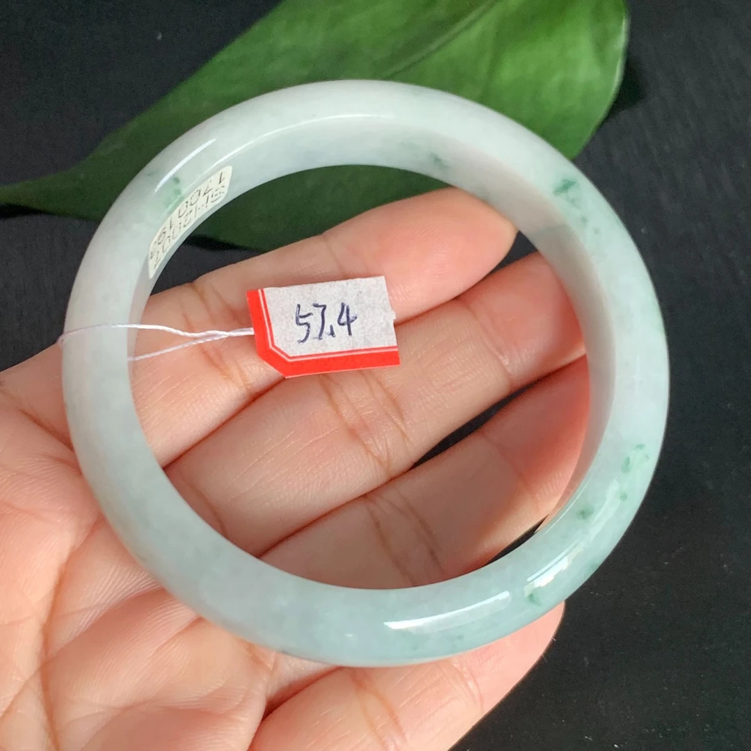 翡翠手镯天然翡翠A货飘花手镯正圈正品翡翠手镯玉手镯女