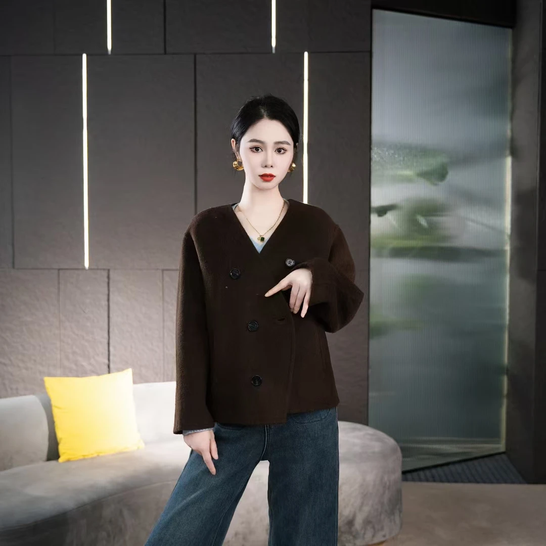 【丽爷】Y001咖色羊毛大衣