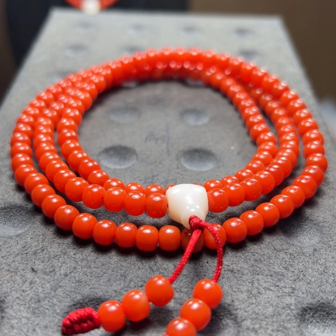 未镶嵌杨柳冷水河料南红多圈尺寸5.7m m南红玛瑙