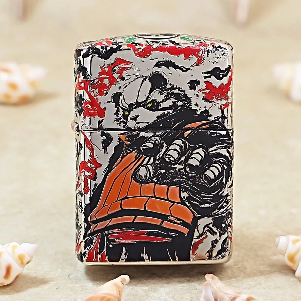 ZIPPO打火机 珐琅彩武斗熊猫 162盔甲煤油打火机 DYJ1
