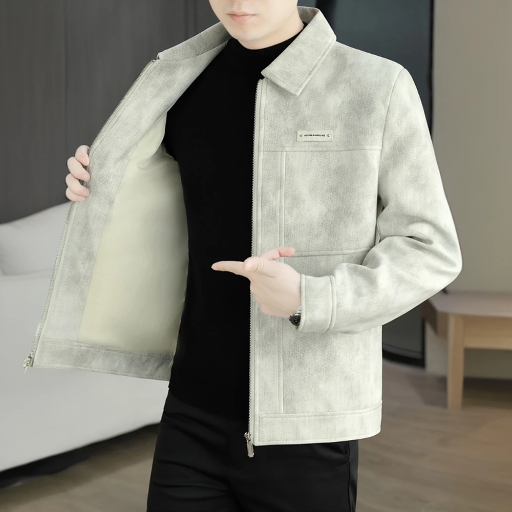 顿奇摩费涅秋冬季新款毛呢夹克男士翻领休闲高级感百搭短款呢外套