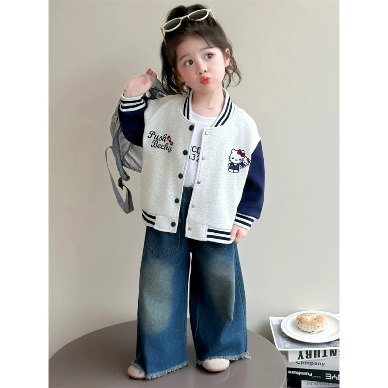 女童外套春秋2025新款儿童装春季洋气韩版上衣小童春装女孩棒球服