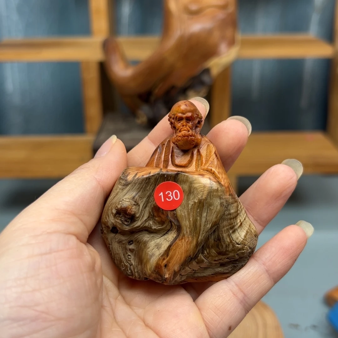 周***木崖柏木摆件手把件