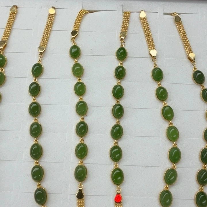 和田玉未镶嵌颈饰吉祥冰阳绿碧玉手链多样性发一件