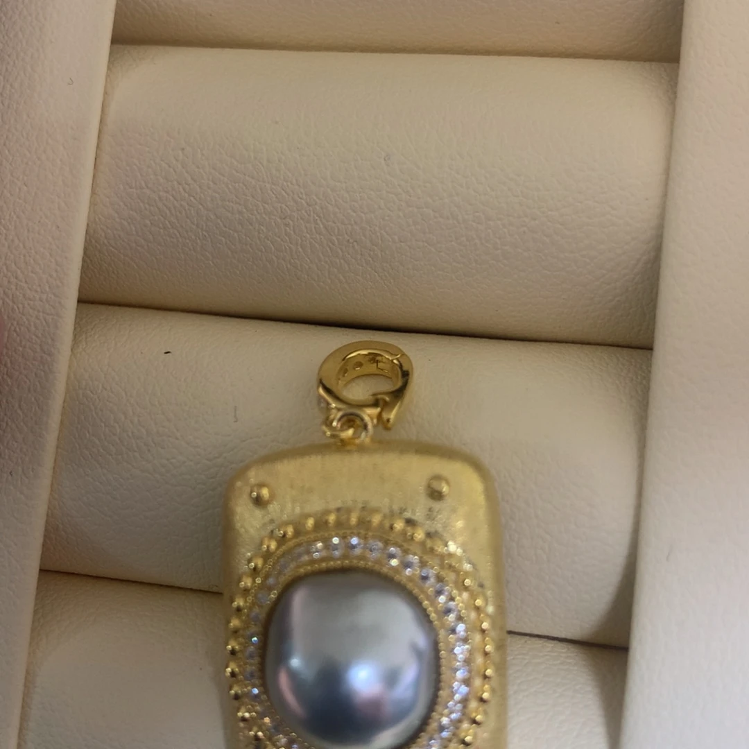 海水珍珠银S925镶嵌颈饰