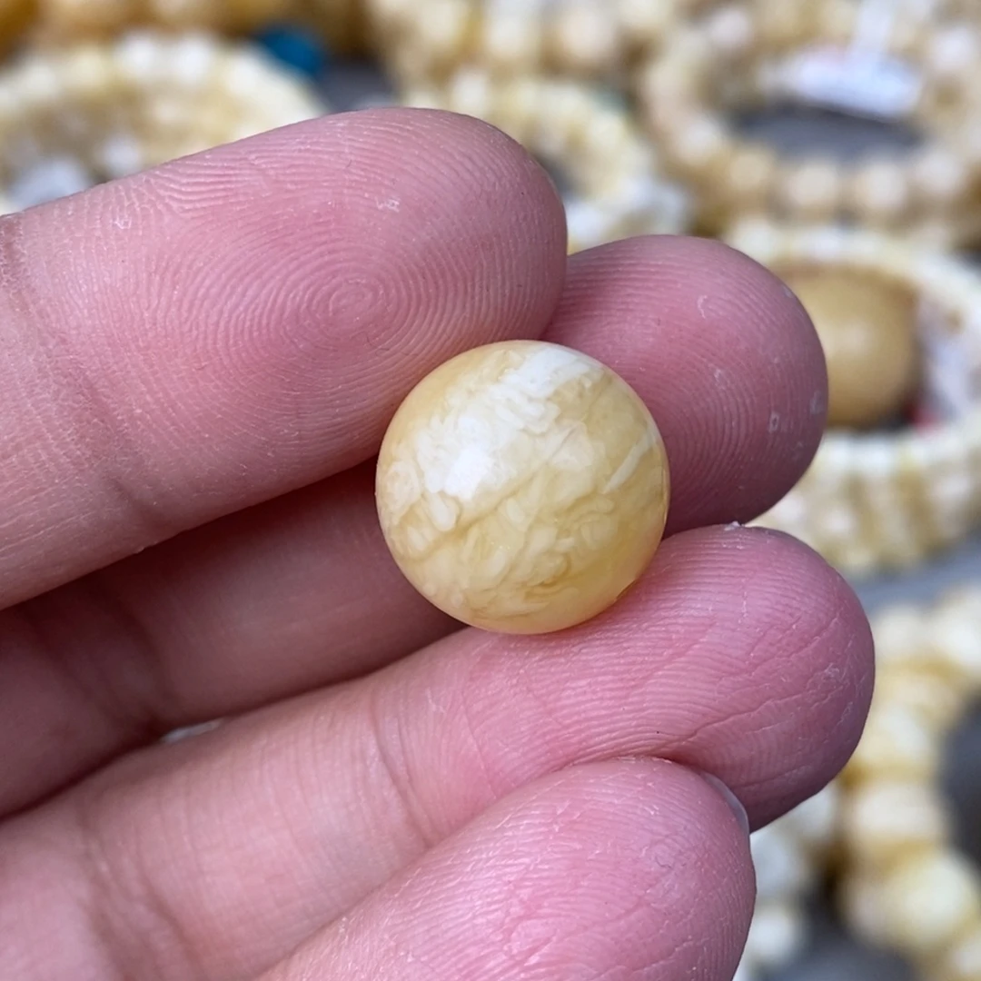 蜜蜡未镶嵌珠宝奇石15.3mm  1.9g 虎皮纹