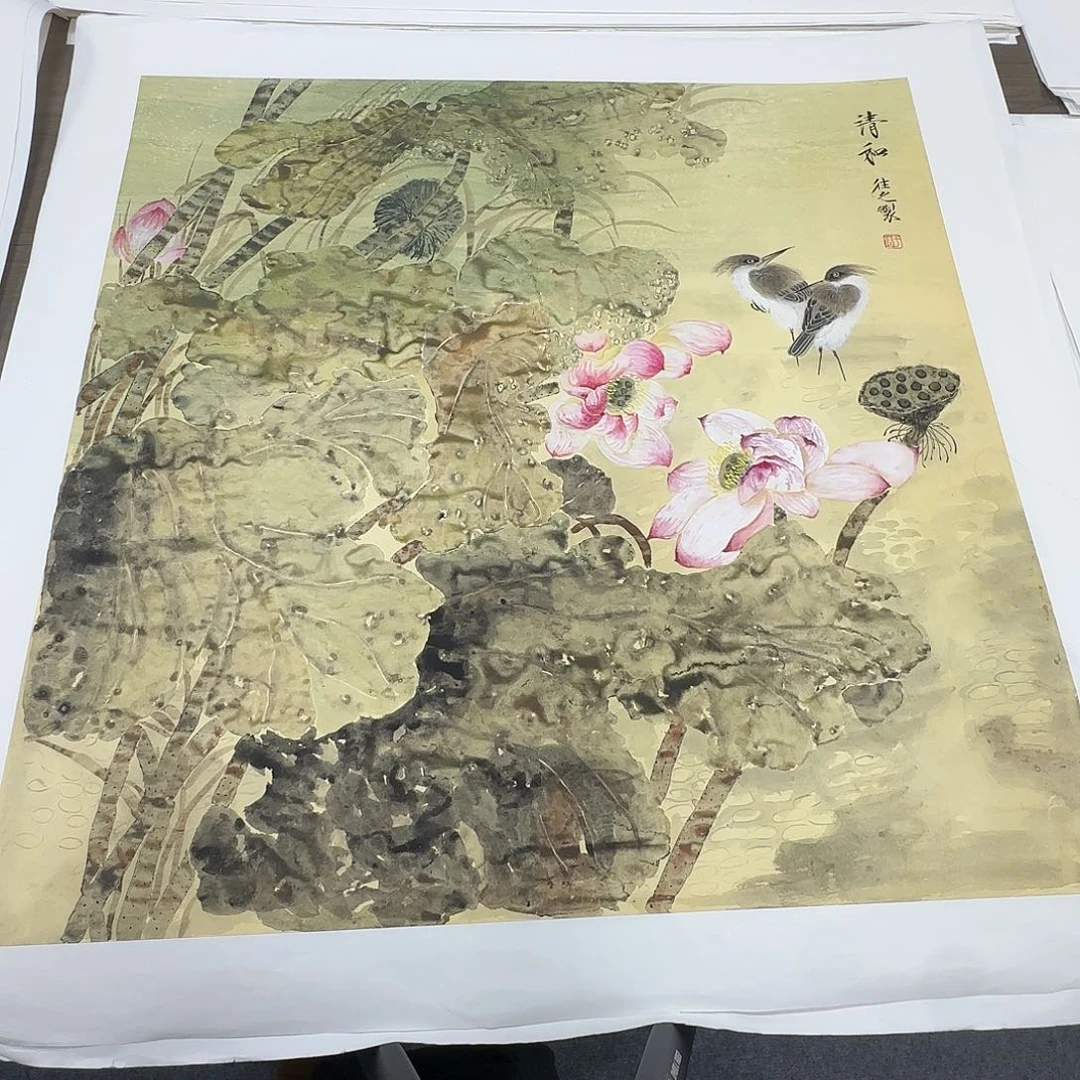 国画68*68纯手绘于往之