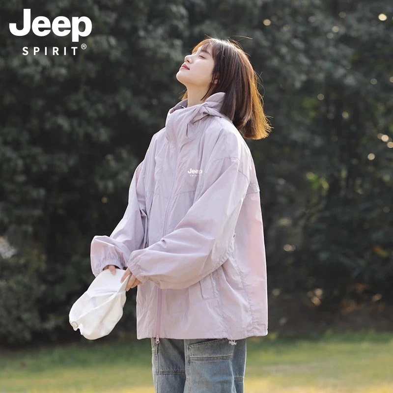 JEEPSPIRIT冰丝防晒衣男女同款2025新款夏季户外薄款情侣防晒外套