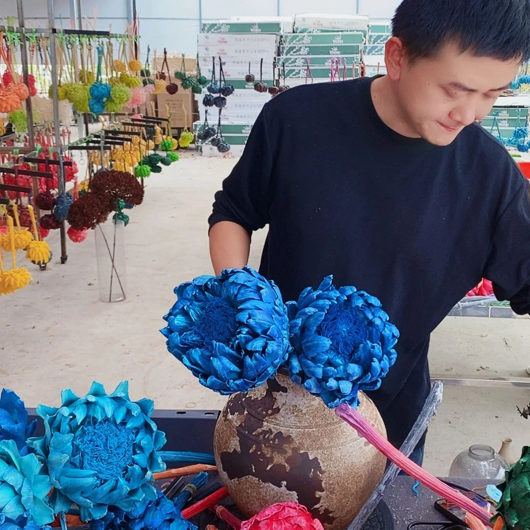 洋蓟永生花混搭蓝色2支05