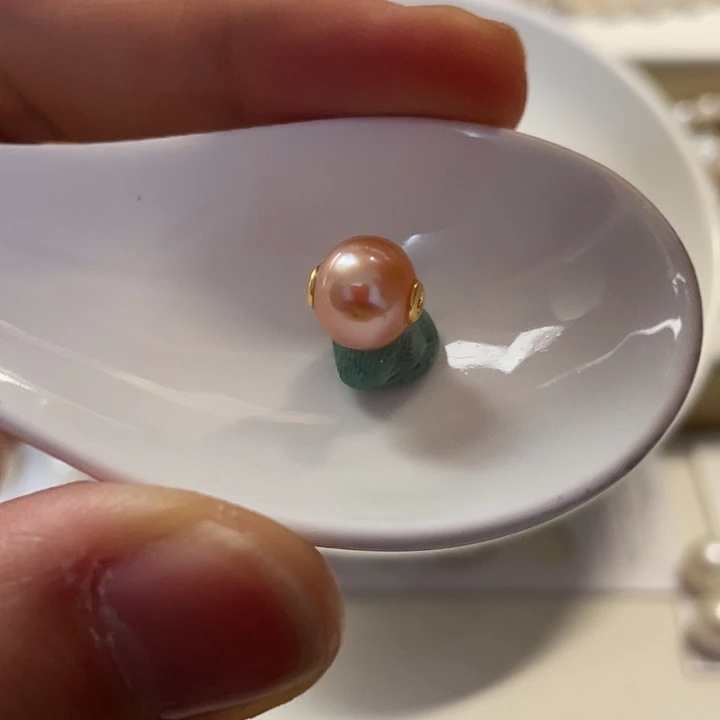 吊坠(不含链)银S925镶嵌淡水珍珠