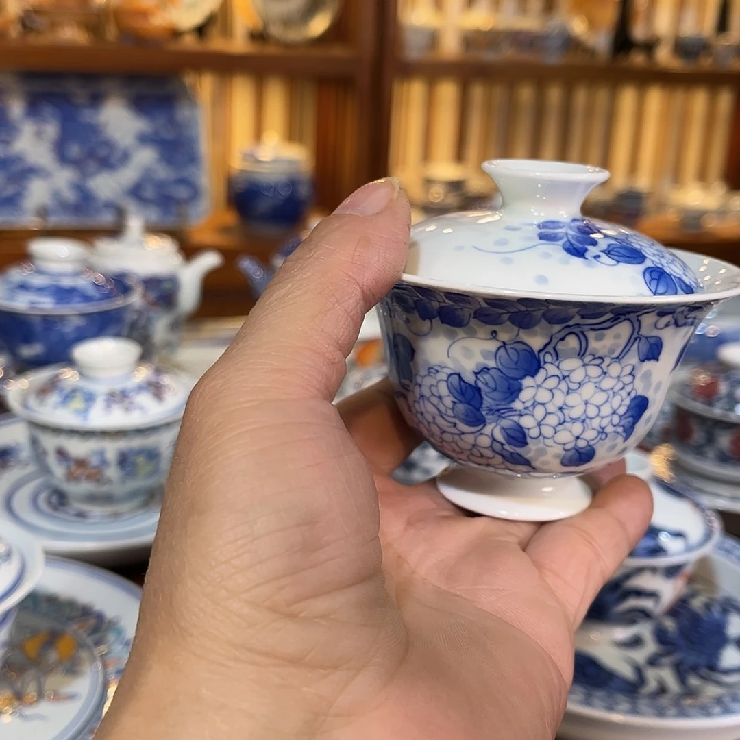 錡镇堂手工手绘盖碗