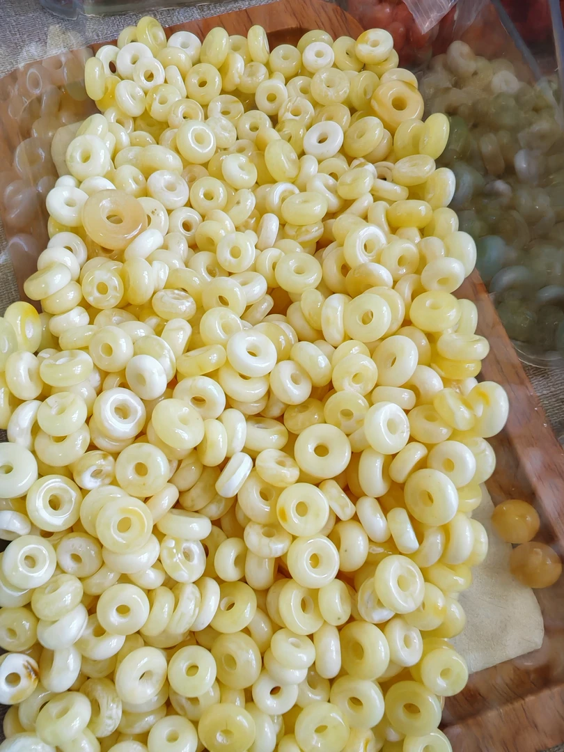 天然蜜蜡面包圈花白蜡单个（多样性发其一）