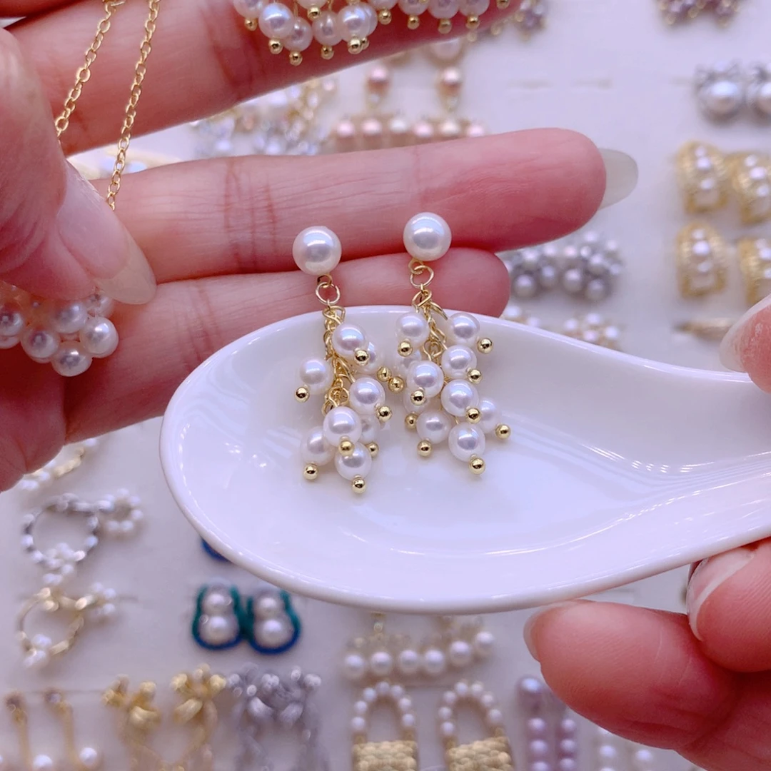 合金淡水珍珠耳饰