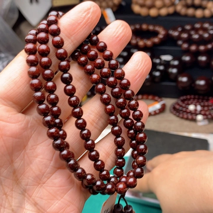 墨***鸦手串/手链檀香紫檀（小叶紫檀）0.6爆满金星