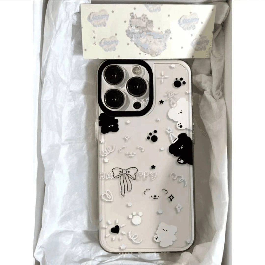 白猫黑猫适用苹果16PROMAX手机壳iPhone15趣味14防摔13软壳12透明