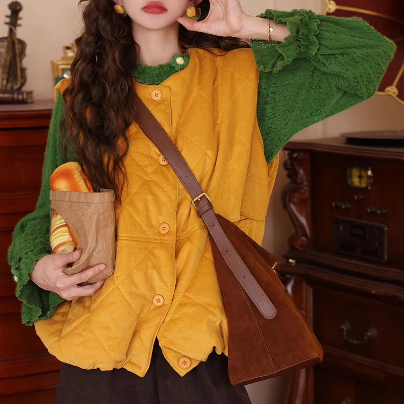 SHALLDOER【茶歇时光】设计感港风马夹女2026秋冬宽松显瘦慵懒开衫