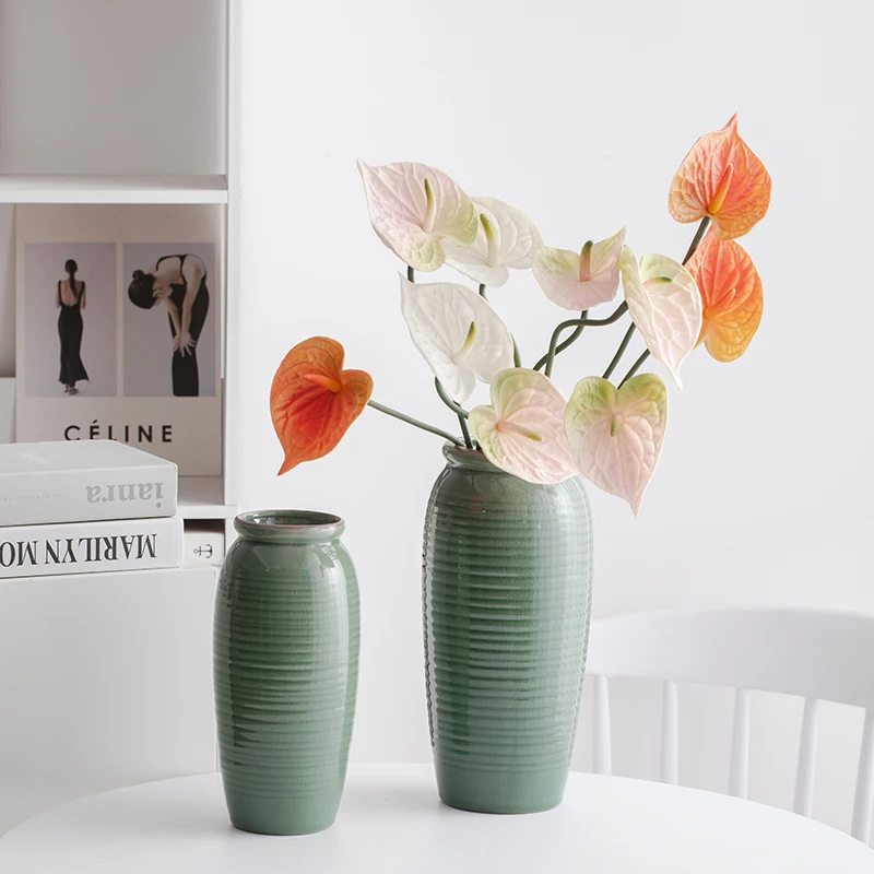 宿雨哥窑复古中式陶瓷装饰鲜花鲜花花瓶玄关客厅桌面插花摆件花器