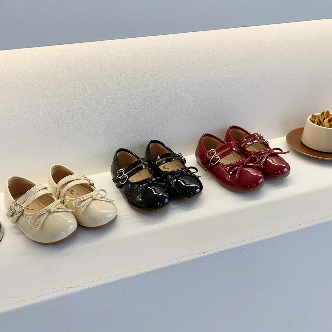 K25483葵兮韩版女童春秋双排魔术贴轻便公主鞋女宝红色百搭玛丽珍