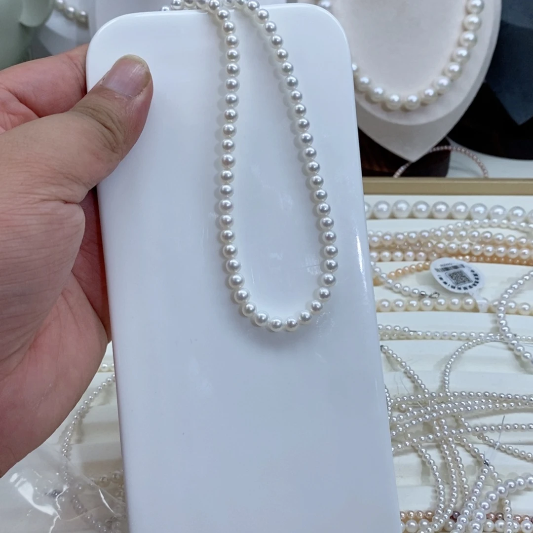 木***椿颈饰银S925镶嵌淡水珍珠