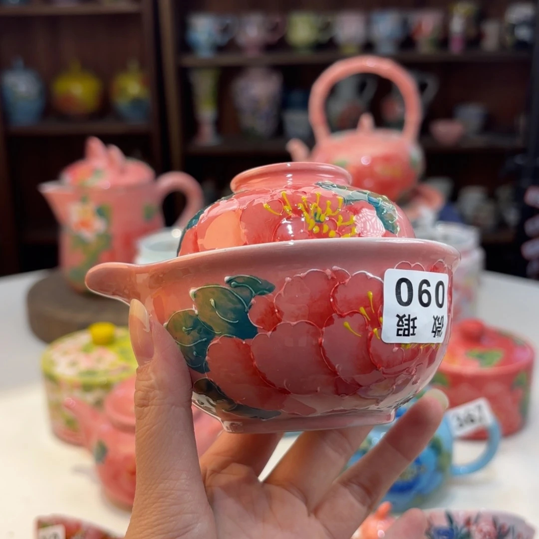 景德镇手绘高温釉下彩陶瓷茶具