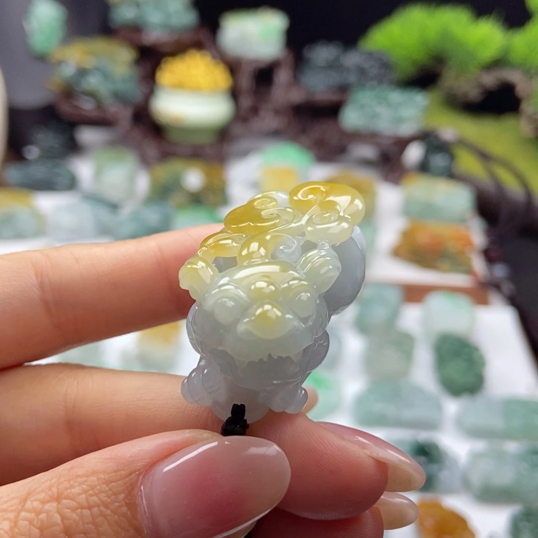 翡翠未镶嵌颈饰A21 黄金甲如意貔貅