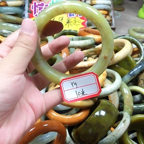 未镶嵌蛇纹石玉手镯Y*
