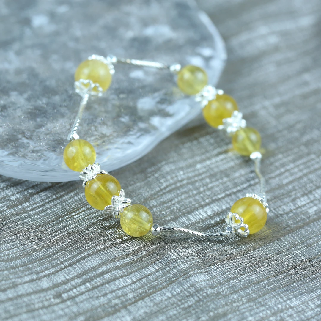 925银手链 【八店同庆】黄色轻奢女款单圈手链