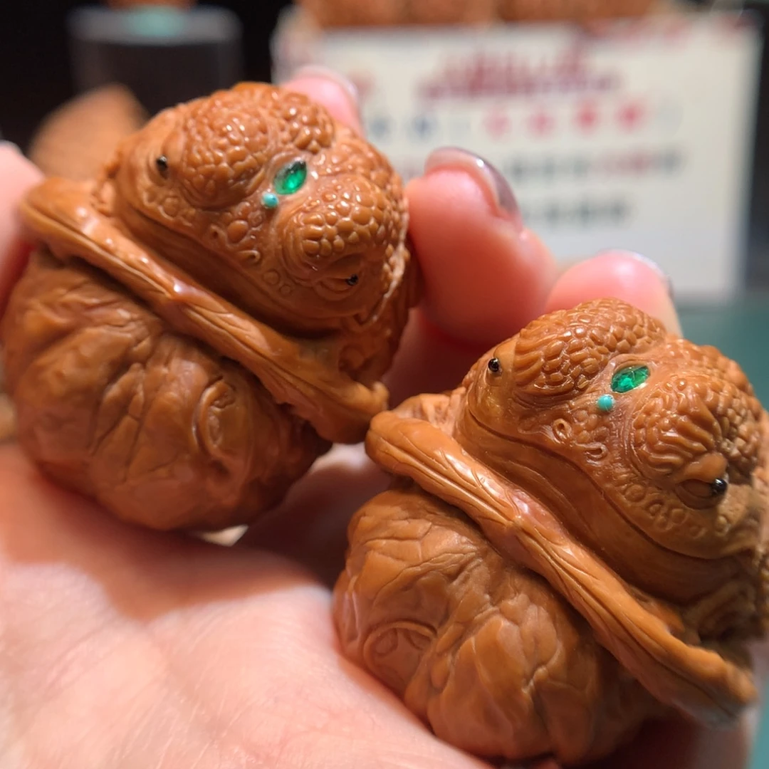 把件文玩核桃三眼金蟾