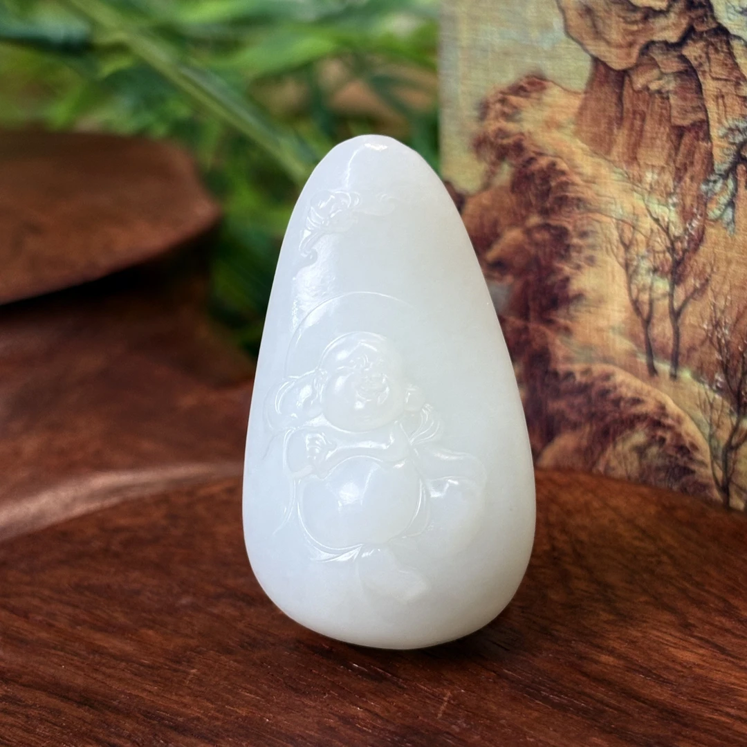 706119#高品质新疆和田玉佛公、大肚弥勒吊坠挂件 精美百搭时尚