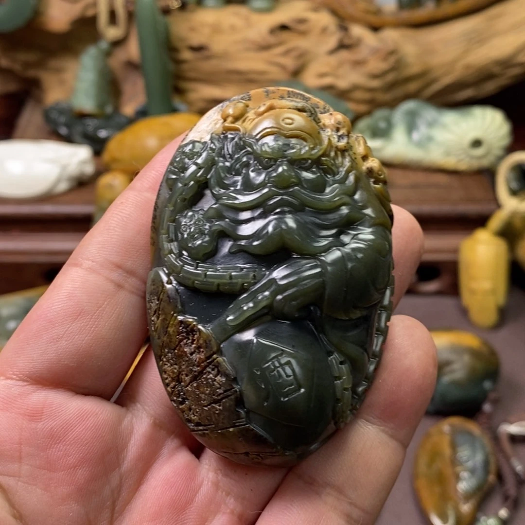 冰***焱岫岩河磨玉（透闪石质玉）未镶嵌把件