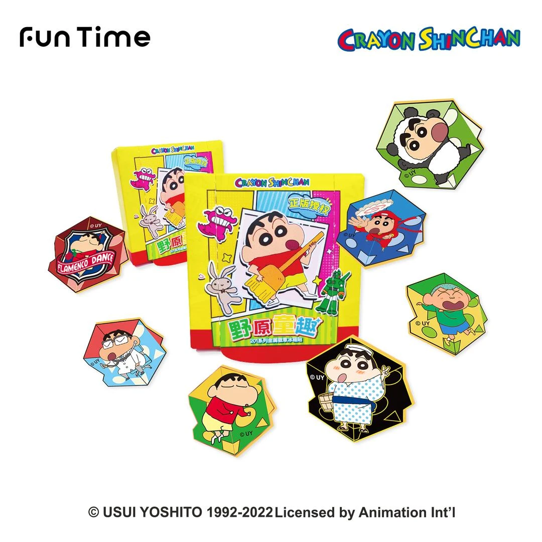 柱【狂暴叠叠】【Funtime蜡笔小新无限拼贴】正版金属冰箱贴盲盒