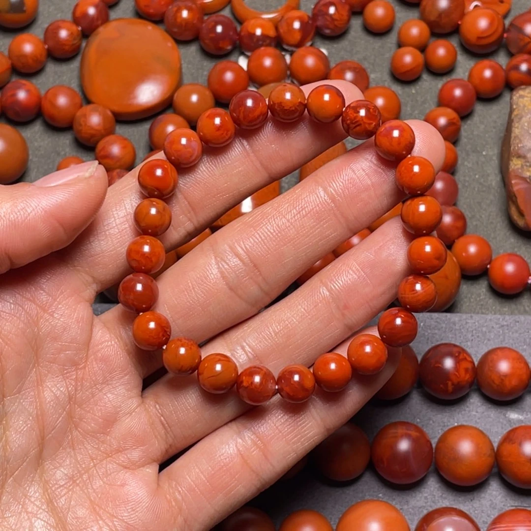 南红玛瑙南红手串8-8.2毫米未镶嵌?****糖
