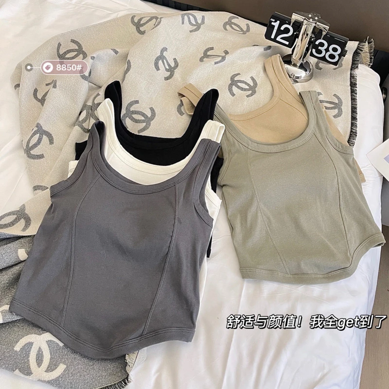 复古吊带美背时尚外穿上衣透气舒适百搭打底防背心走光固定杯裹胸